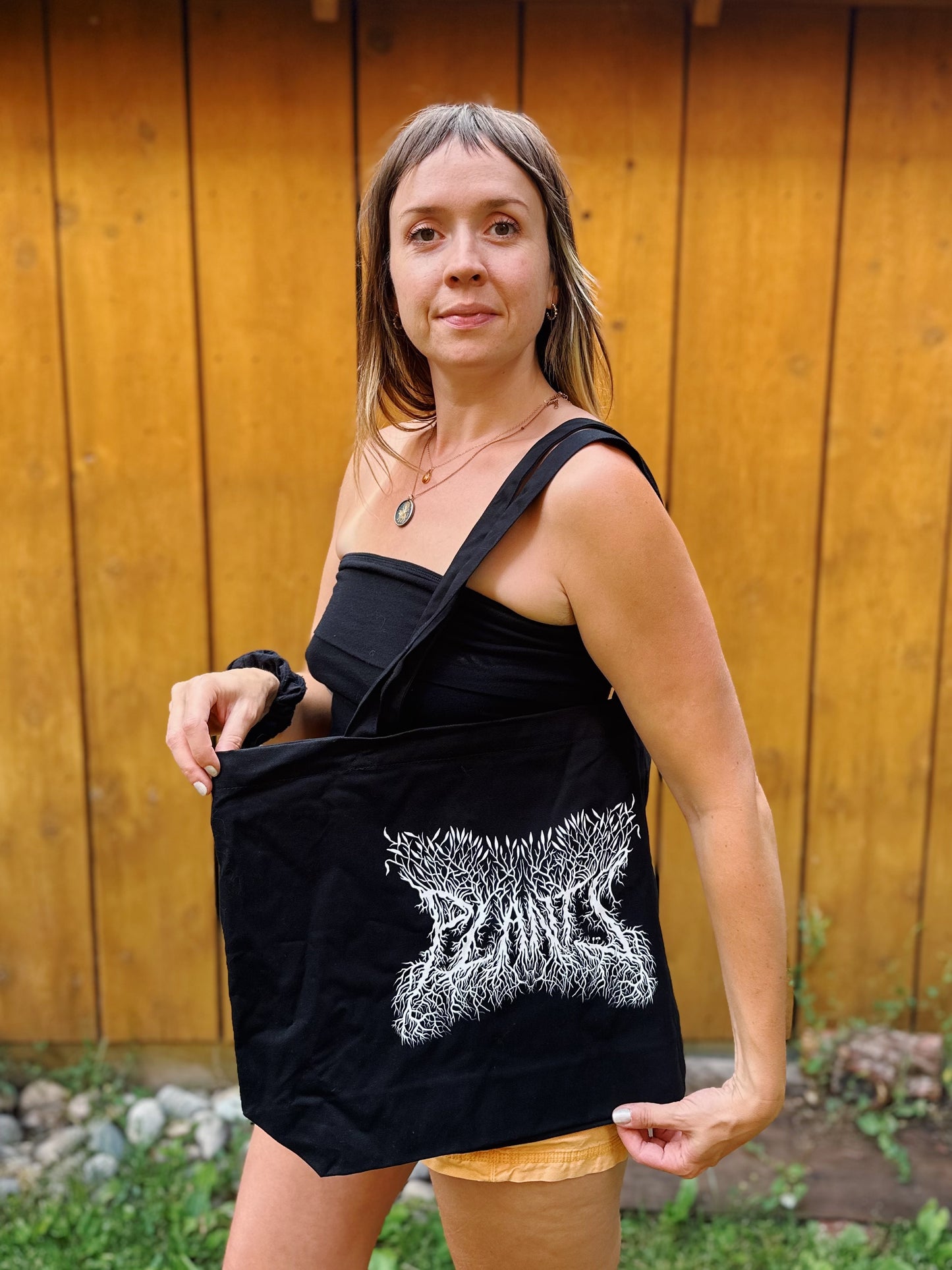 PLANTZ - Black Metal Roots Large Tote Bag