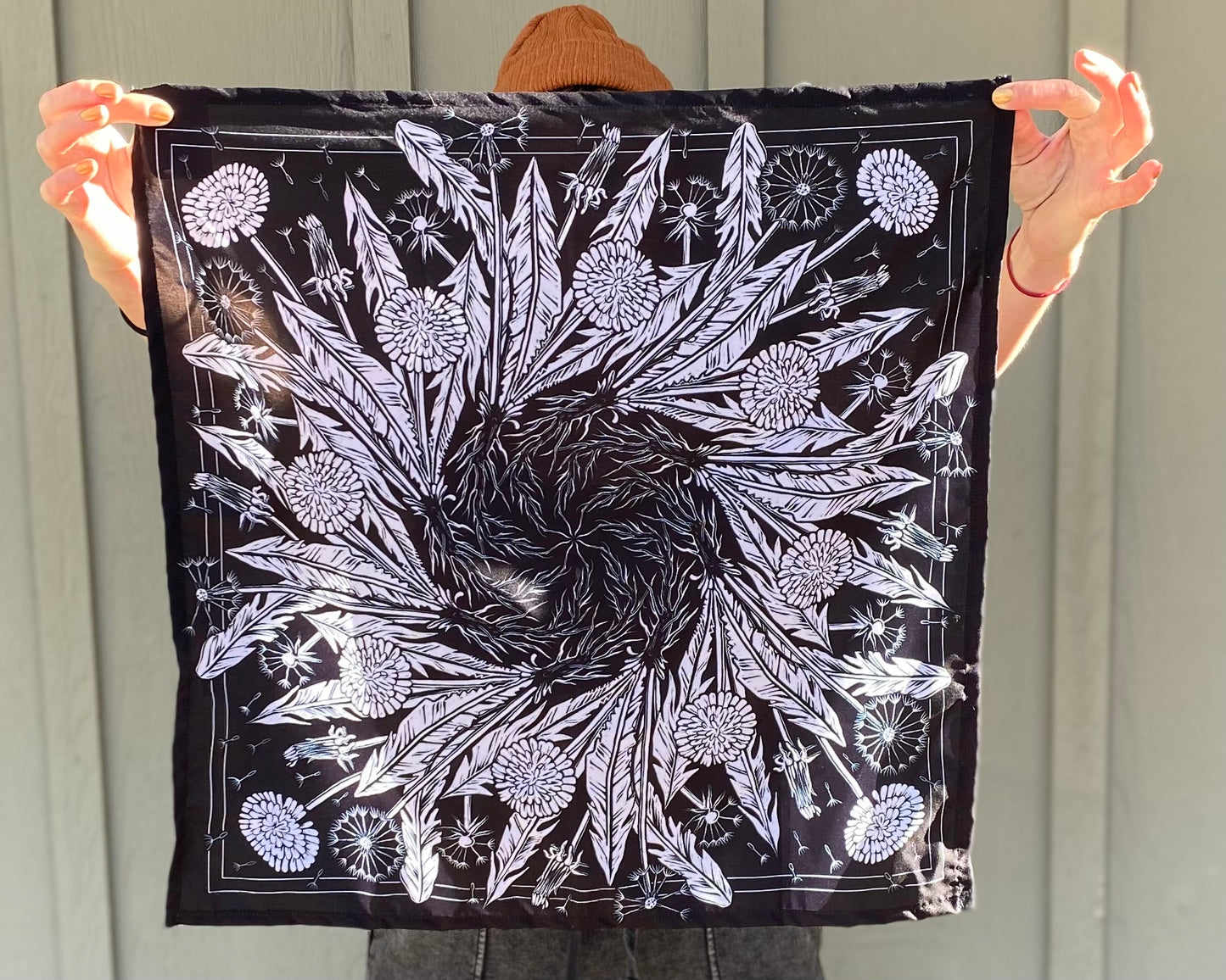 DANDELION SPIRAL - 21x21" bandana