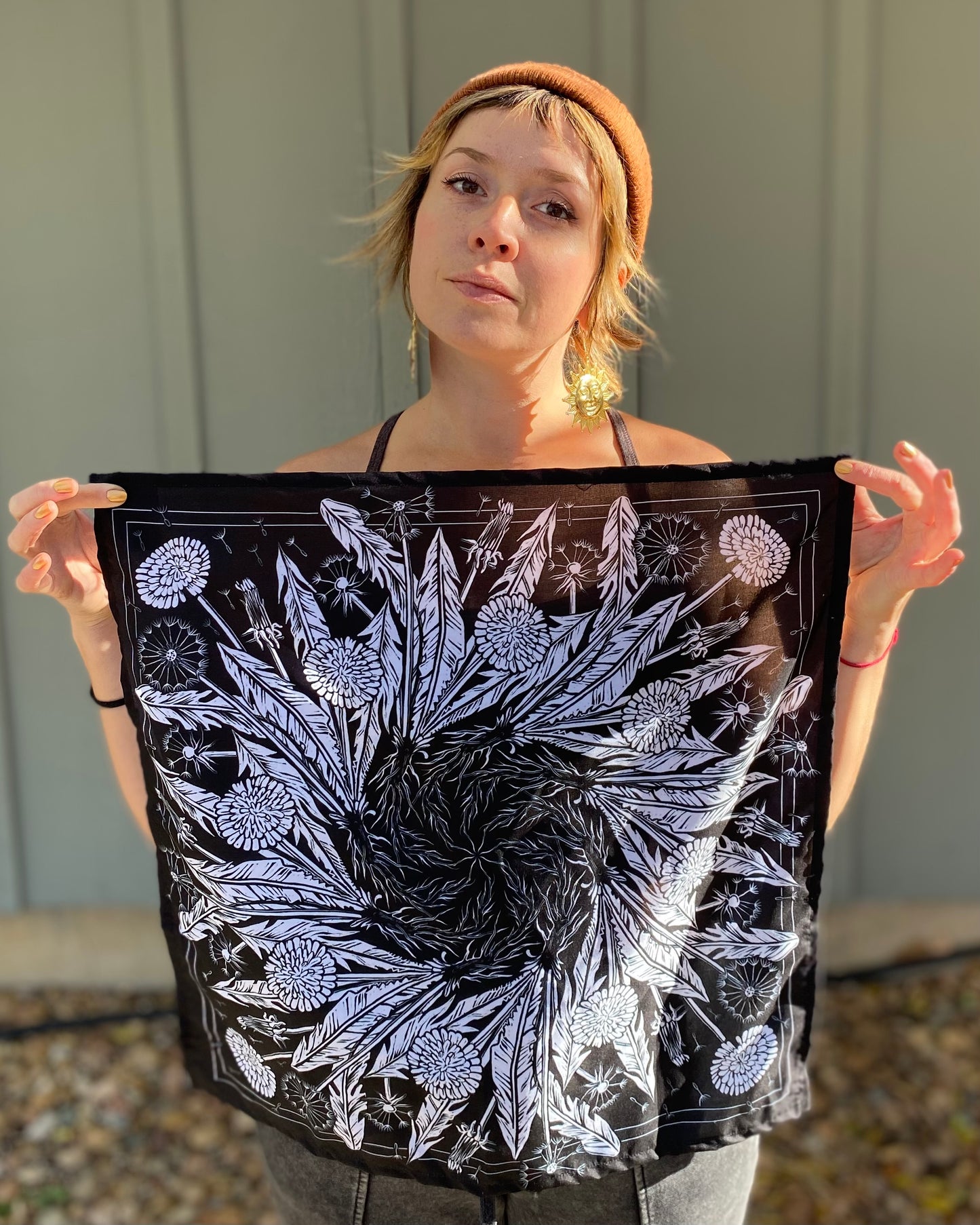 DANDELION SPIRAL - 21x21" bandana