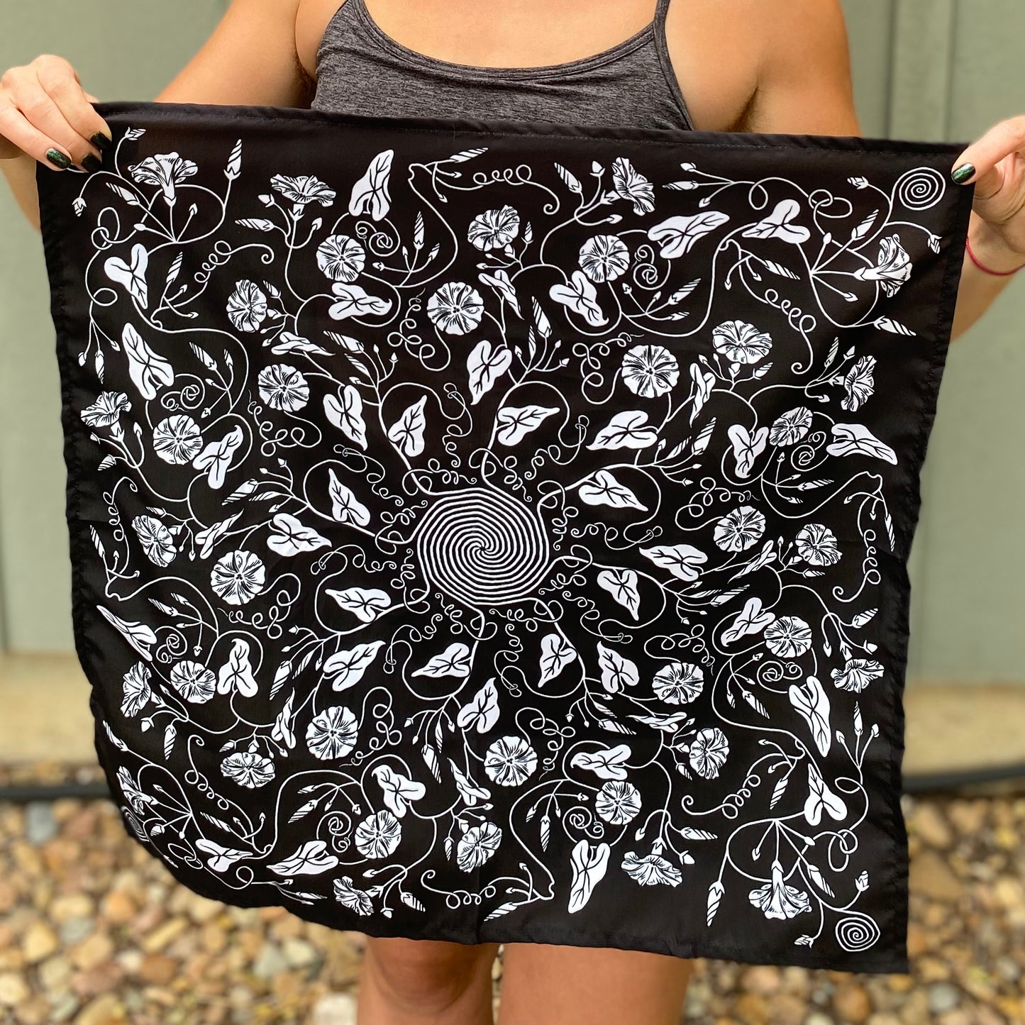 MORNING GLORY SPIRAL - 21x21" bandana