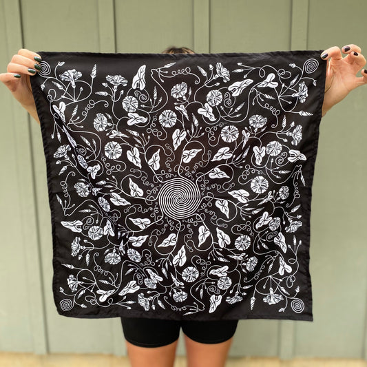 MORNING GLORY SPIRAL - 21x21" bandana