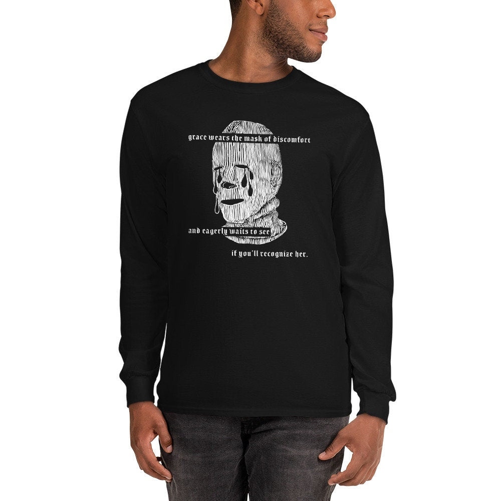 GRACE TSHIRT - unisex long sleeve graphic philosophical / dark academia / nu goth / spiritual sayings t shirt
