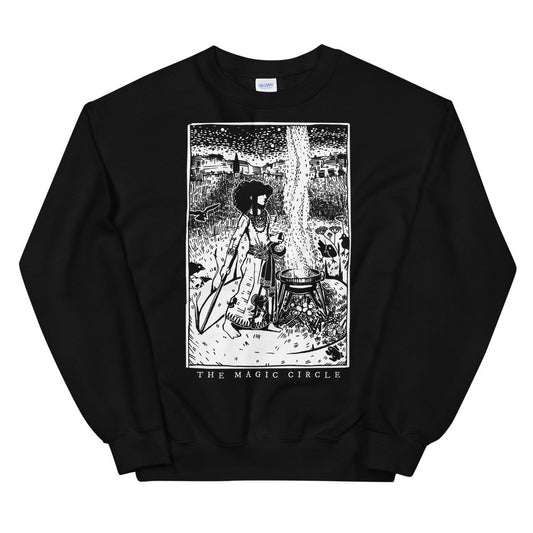 THE MAGIC CIRCLE sweater - Unisex Crewneck Sweatshirt John William Waterhouse Witchy Goth Illustration Oversized Vintage Style