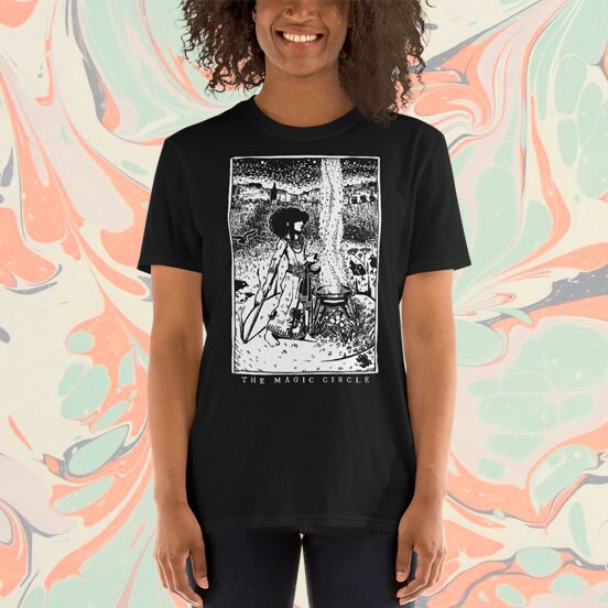 THE MAGIC CIRCLE tshirt - Unisex Short Sleeve Graphic John William Waterhouse Witchy Goth Illustration T Shirt