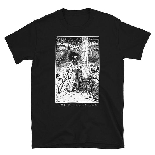 THE MAGIC CIRCLE tshirt - Unisex Short Sleeve Graphic John William Waterhouse Witchy Goth Illustration T Shirt