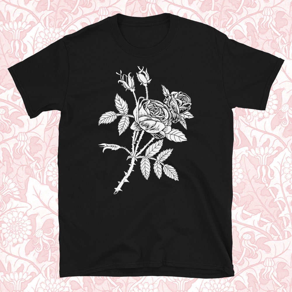 ROSE tshirt - botanical illustration / cottagecore / soft grunge / floral tee unisex short sleeve graphic t shirt