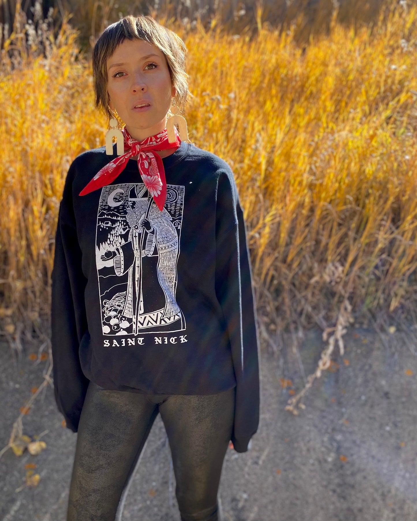 SAINT NICK sweatshirt - christmas cheer / vintage santa / norse traditional / oversized crewneck sweater