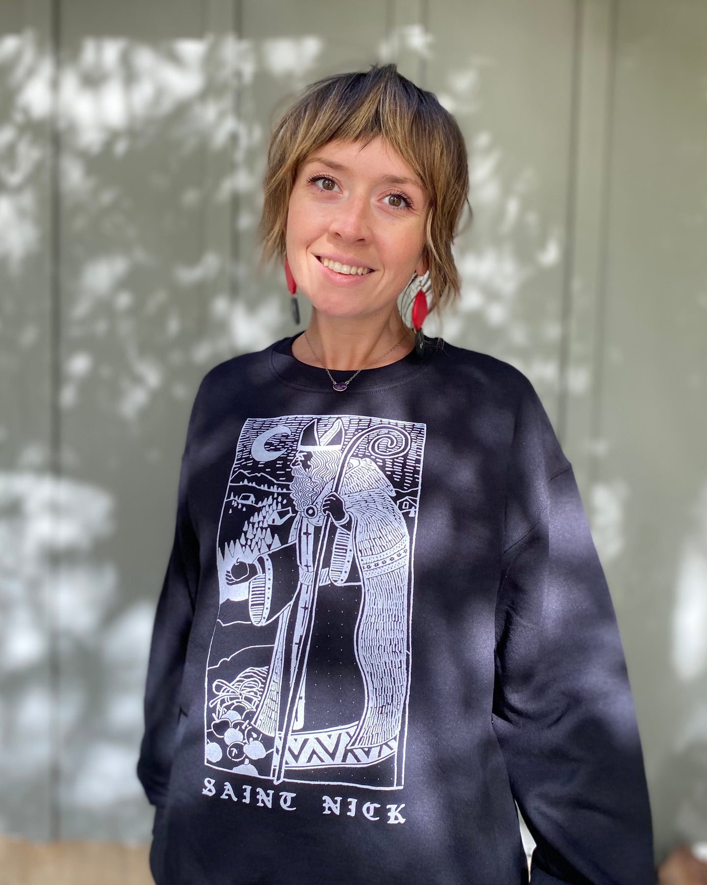 SAINT NICK sweatshirt - christmas cheer / vintage santa / norse traditional / oversized crewneck sweater