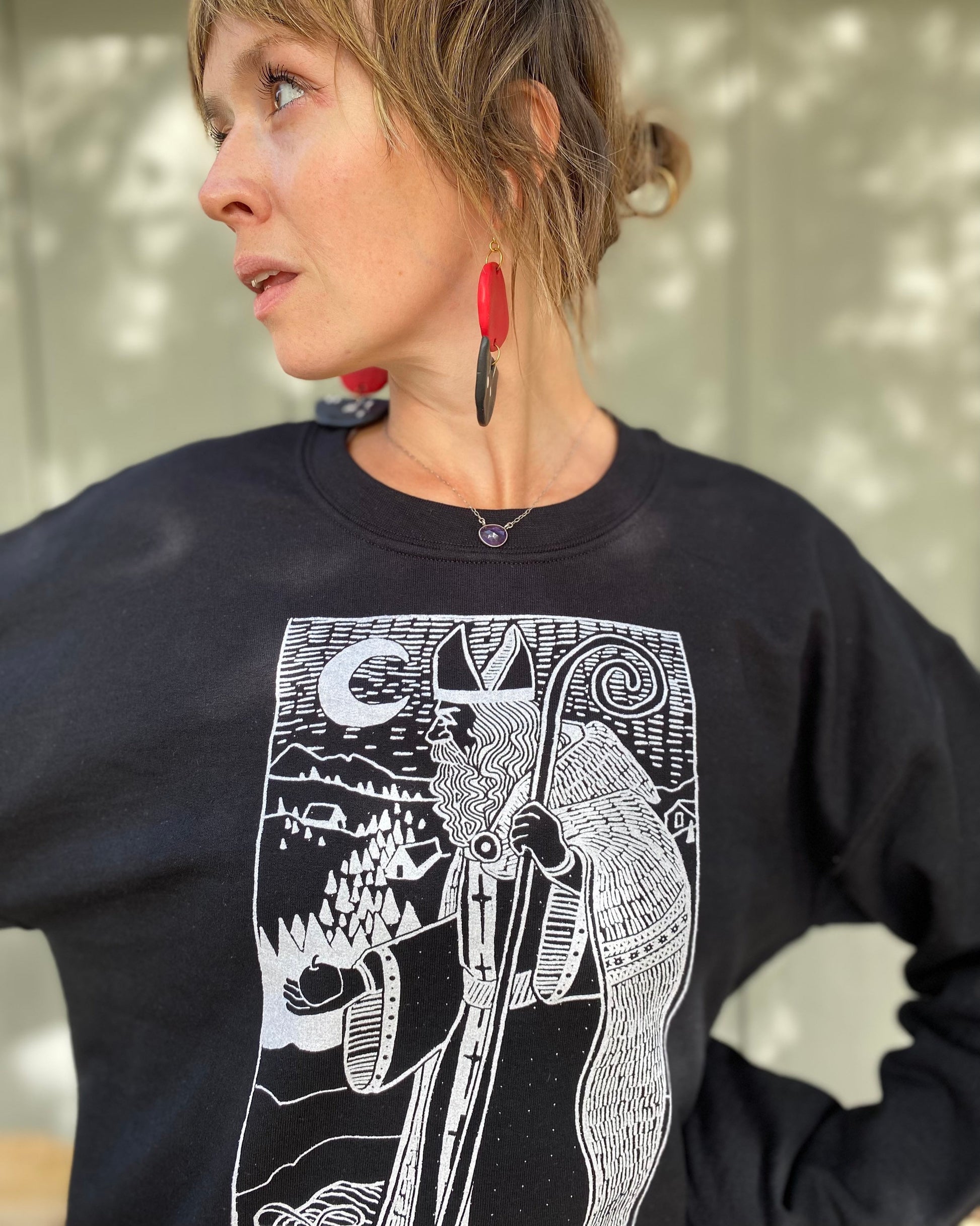 SAINT NICK sweatshirt - christmas cheer / vintage santa / norse traditional / oversized crewneck sweater