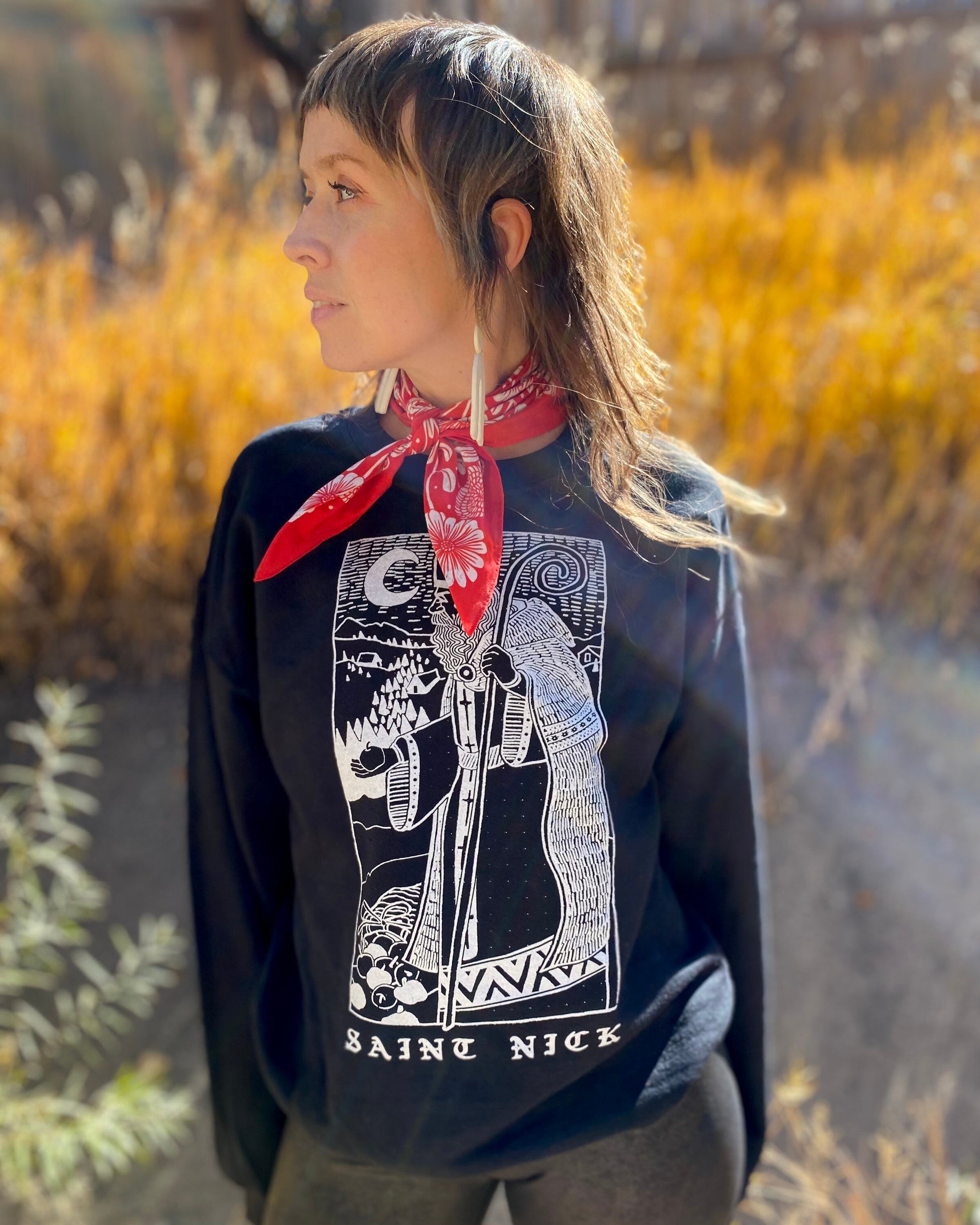 SAINT NICK sweatshirt - christmas cheer / vintage santa / norse traditional / oversized crewneck sweater