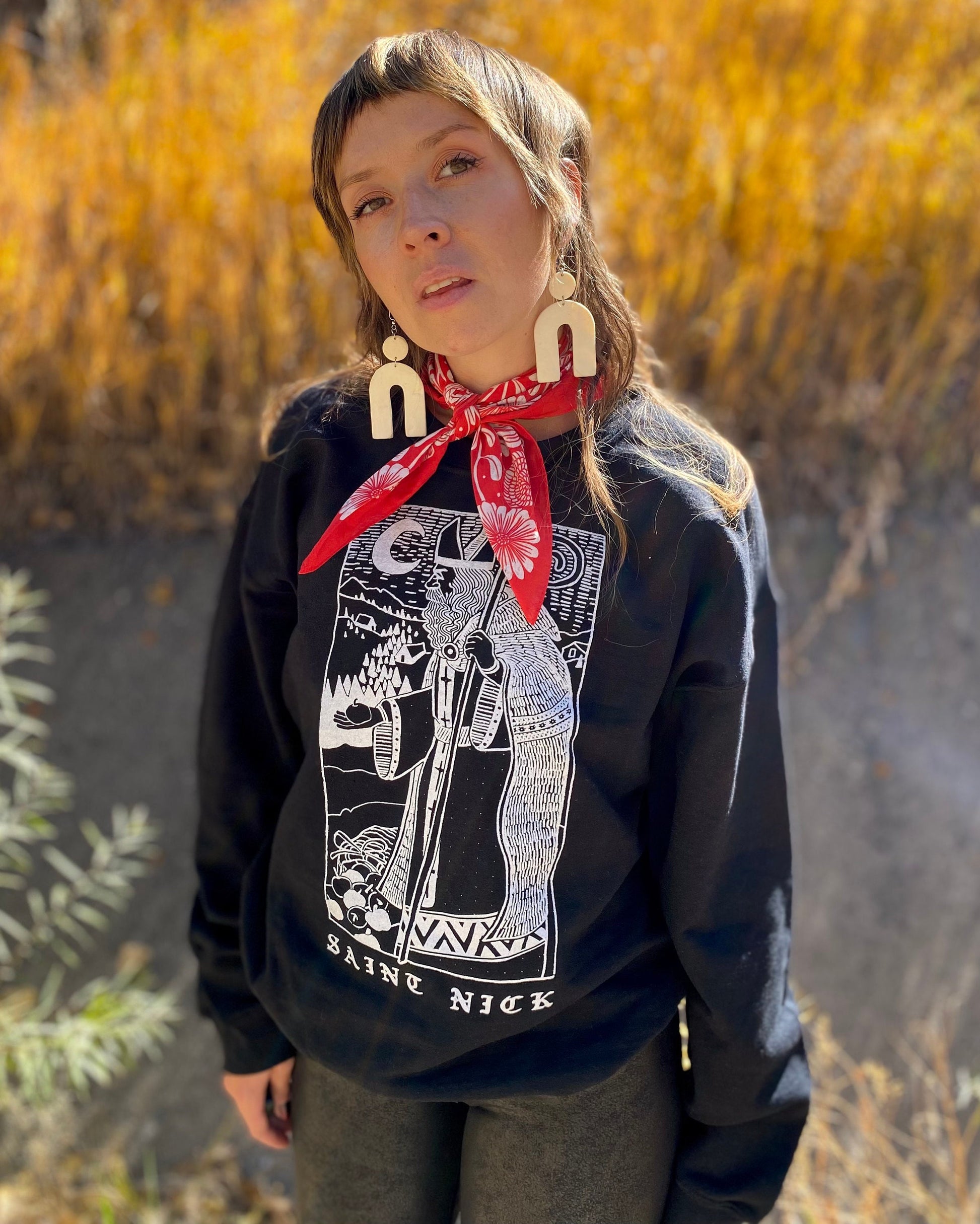 SAINT NICK sweatshirt - christmas cheer / vintage santa / norse traditional / oversized crewneck sweater